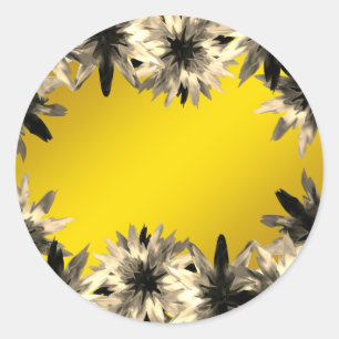 Sticker Rond Floral Lotus Fête des mariées d'aquarelle