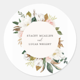 Sticker Rond Floral Magnolia