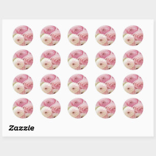 Sticker Rond Floral rose