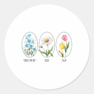 Sticker Rond Floral subtil 8647 Trump Fleurs Oubliez-Moi Pas Da