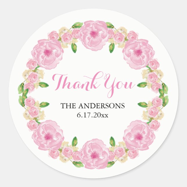 Sticker Rond Floral Thank (Devant)