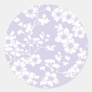 Sticker Rond Floral Trellis - Dusty Lavender