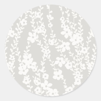Sticker Rond Floral Vines (Warm Gray)