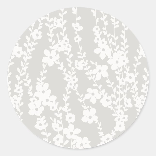Sticker Rond Floral Vines (Warm Gray) (Devant)