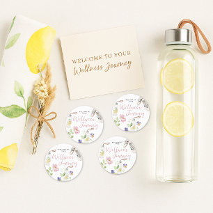 Sticker Rond Floral Wellness Feminine Health & Fitness Branding