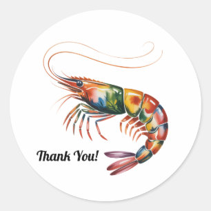 Sticker Rond Flore crevettes Art personnalisé
