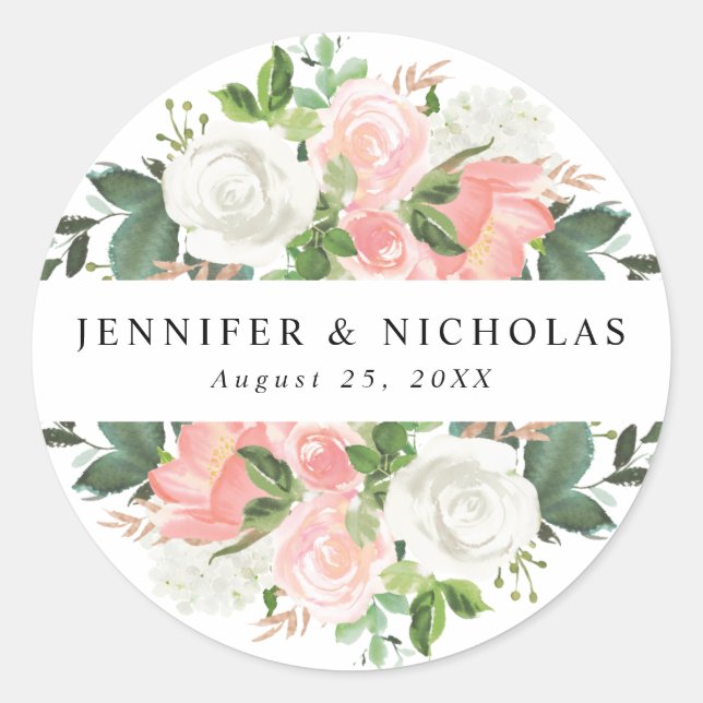 Sticker Rond Flore de printemps | MARIAGE (Devant)