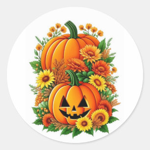 Sticker Rond Flore de Thanksgiving