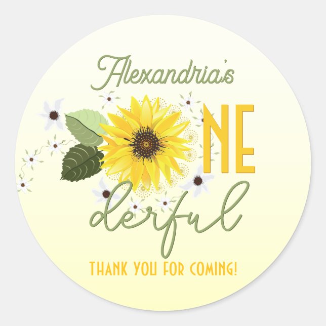 Sticker Rond Flore de tournesol (Devant)