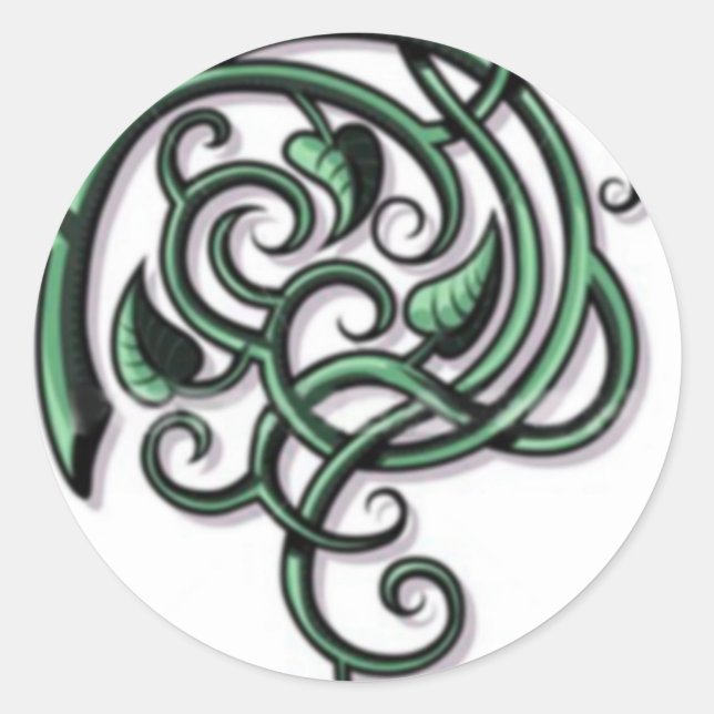 Sticker Rond Flore décorative antique (Devant)