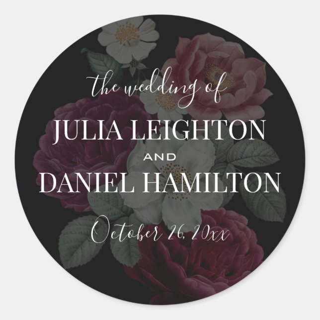 Sticker Rond Flore foncée (Devant)