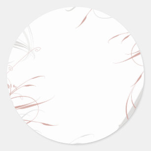 Sticker Rond Flore gris et bleu minimaliste Mariage