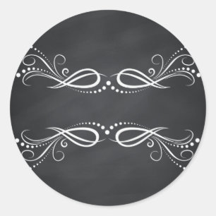 Sticker Rond Flore vierge Faux Chalkboard courbes Personnaliser