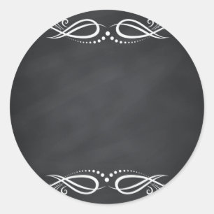 Sticker Rond Flore vierge Faux Chalkboard courbes Personnaliser
