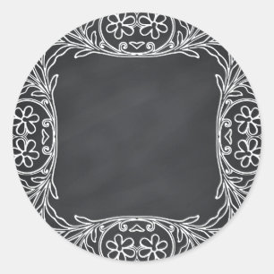 Sticker Rond Flore vierge Faux Chalkboard courbes Personnaliser