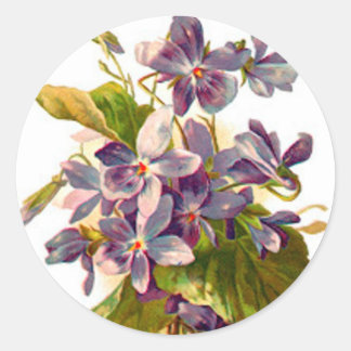 Sticker Rond Flore violette