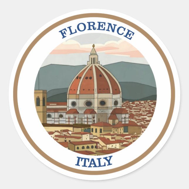 Sticker Rond Florence, Italie (Devant)