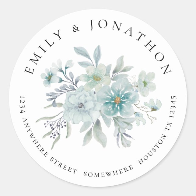 Sticker Rond Flores de marais Nom du retour Adresse (Devant)