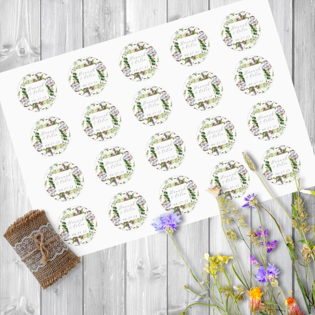 Sticker Rond Flores et verdure sauvages (Créateur téléchargé)
