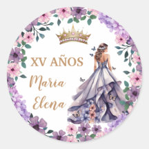 Flores pourpres et papillons : Quinceañera