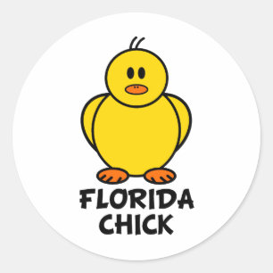 Sticker Rond Florida Chick