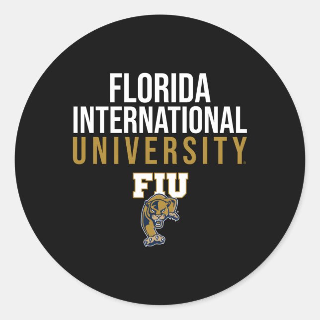 Sticker Rond Florida International Fiu Panthers empilés (Devant)