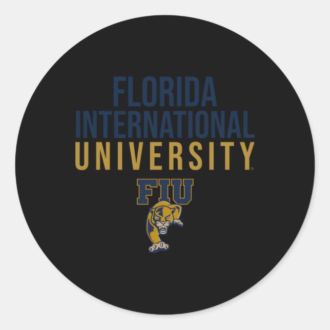 Sticker Rond Florida International Fiu Panthers empilés (Devant)