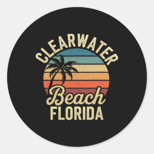 Sticker Rond Floride Clear Water Beach Vacances Souvenirs Famil