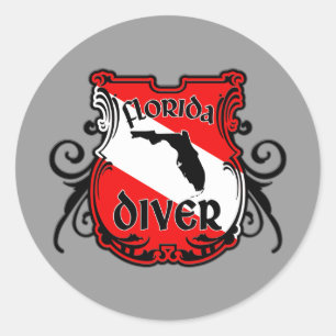 Sticker Rond Floride Diver