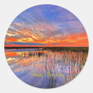 Sticker Rond Floride Everglades, panorama pittoresque,