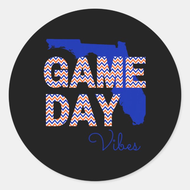 Sticker Rond Floride Football Day Vibes Fall Tailgate (Devant)