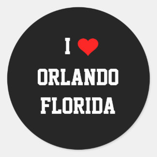 Sticker Rond FLORIDE : I Love Orlando, Floride