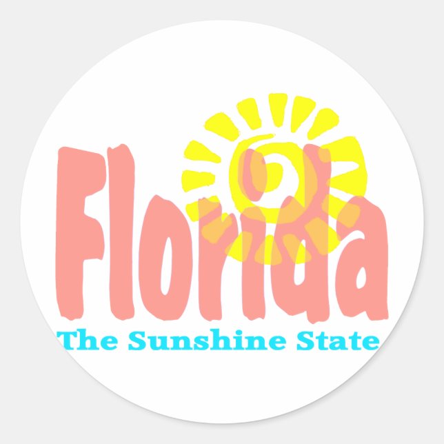 Sticker Rond Floride L'État Sunshine (Devant)