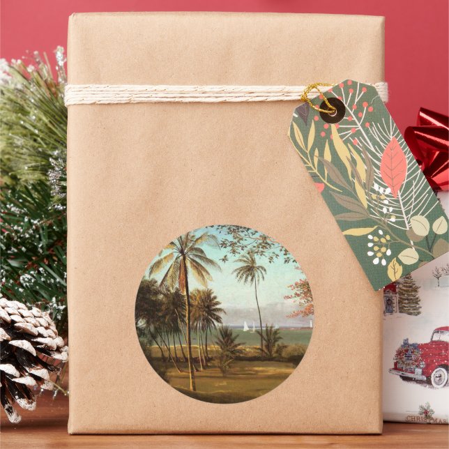 Sticker Rond Floride, peinture d'art, (vacances)