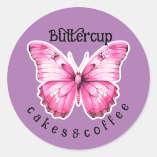 Sticker Rond Florist Boulangerie Café Custom Shop Nom du produi