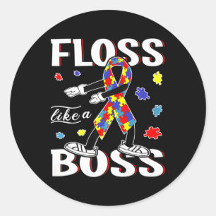 Sticker Rond Floss Kid Autism