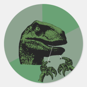 Sticker Rond Flossoraptor Philosoraptor