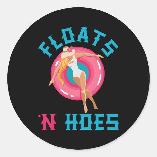 Sticker Rond Flottes N Et Hottes Flottes Trip Tubing Fleuve Flo (Devant)