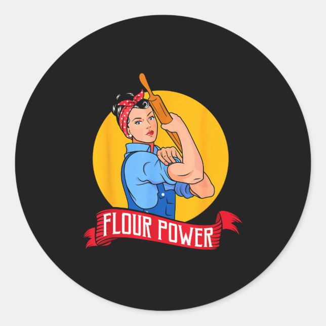 Sticker Rond Flour Wer - Funny Baking &amp; Pastry Baker - Baki (Devant)