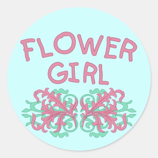Sticker Rond Flower Girl Design #2 (Devant)
