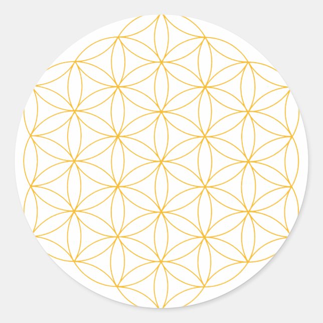 Sticker Rond Flower of Life Gold Line (Devant)
