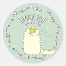 Fluffy Cat et Yellow Butterfly Texte personnalisé