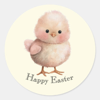 Sticker Rond Fluffy Little Chick | Cute Spring & Easter Animal 