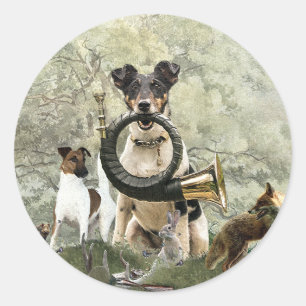 Sticker Rond Fluide Fox Terrier