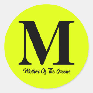 Sticker Rond Fluorescent Jaune Mère Du Mariage Groom