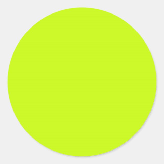Sticker Rond Fluorescent Lime Vert Néon Jaune Personnalisé (Devant)