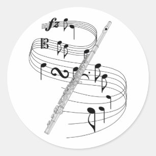 Sticker Rond Flûte