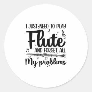 Sticker Rond Flute   Cadeau Hobby Instrument de musique