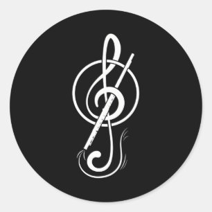 Sticker Rond Flute de clef compositeurs