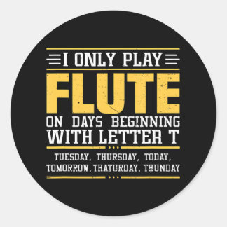 Sticker Rond Flute joueur amusant Flutist